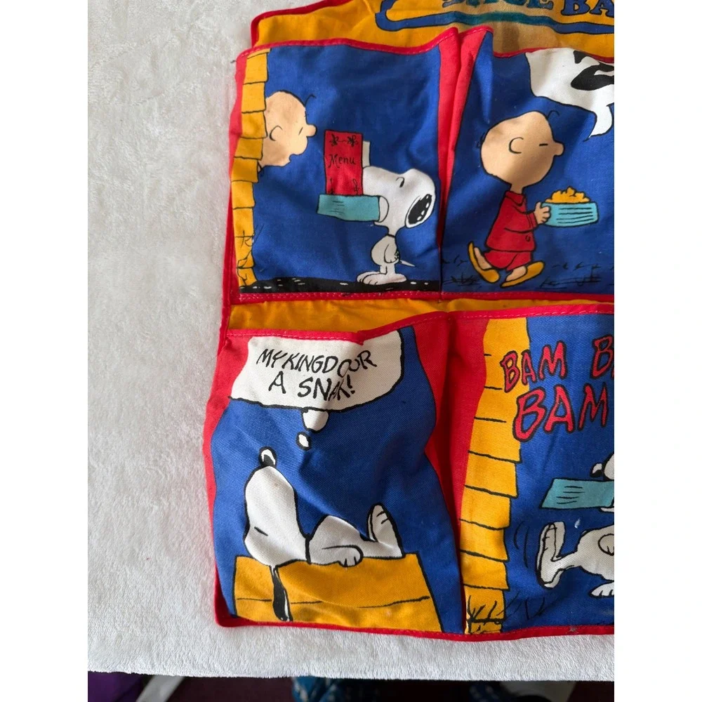 Vintage Peanuts Snoopy Shoe Bag Wall Hanging Organizer 6 Slot
